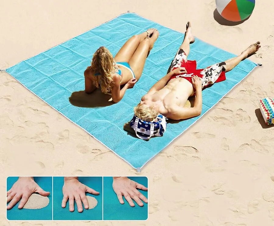 Zandvrij Strandlaken 200x200 cm - Naar Het Strand Zonder Last Van Zand!