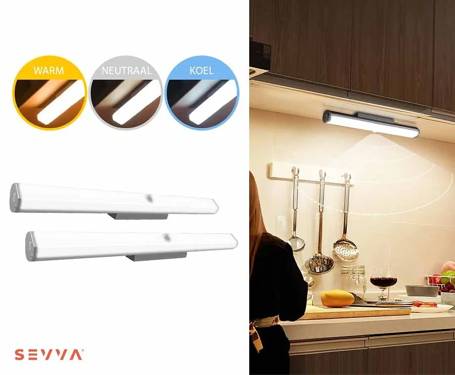 SEVVA® 2-Pack Draadloze Smart Sensor LED Light - Met 3 Lichtstanden!
