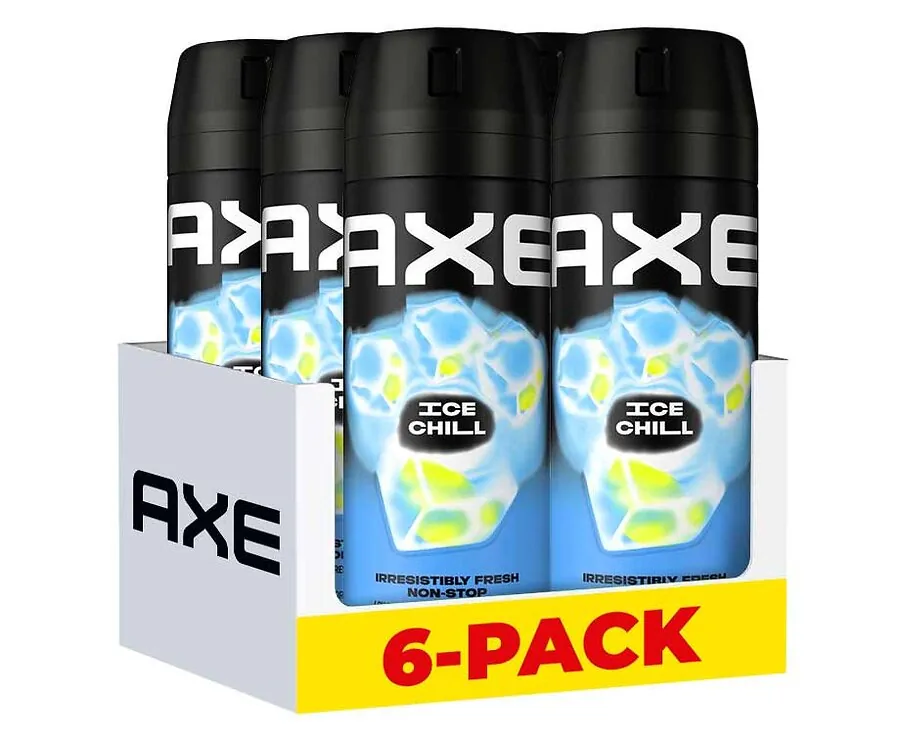 6x 150ml AXE Deo Spray Ice Chill - Onverslaanbaar Langdurige Frisheid!