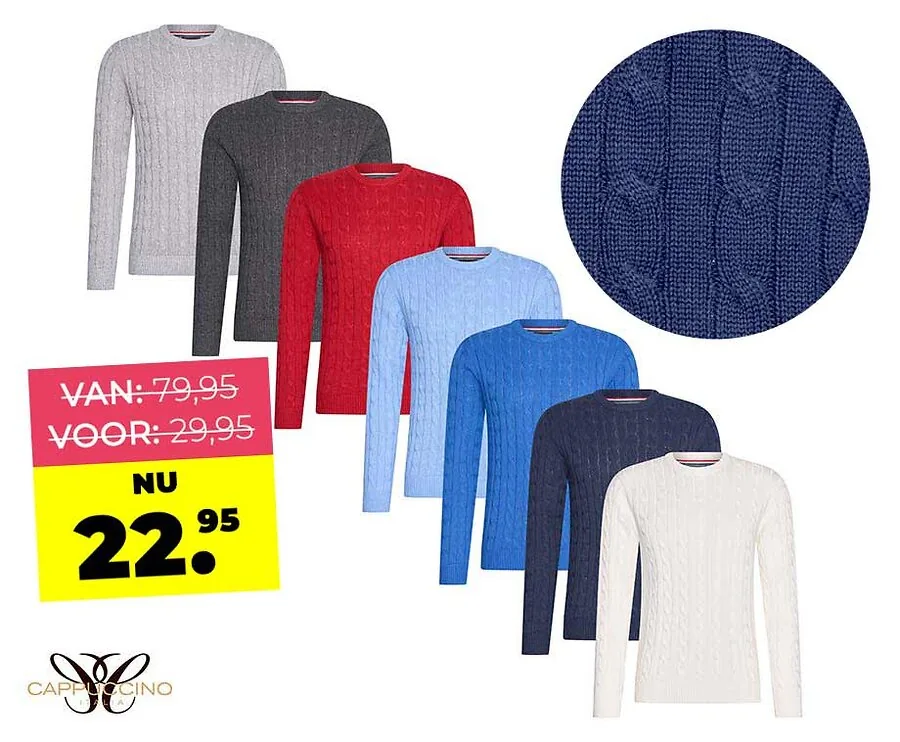 Cappuccino Kabeltrui - Verkrijgbaar In 6 Kleuren!