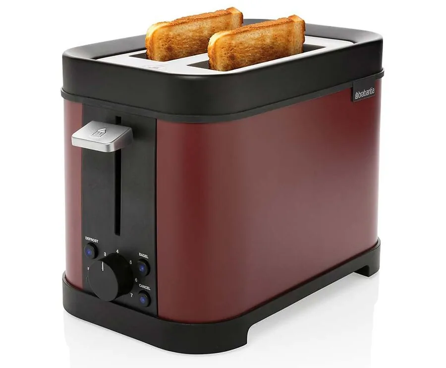 Brabantia Broodrooster Rood - Met 2 Extra Brede Sleuven!