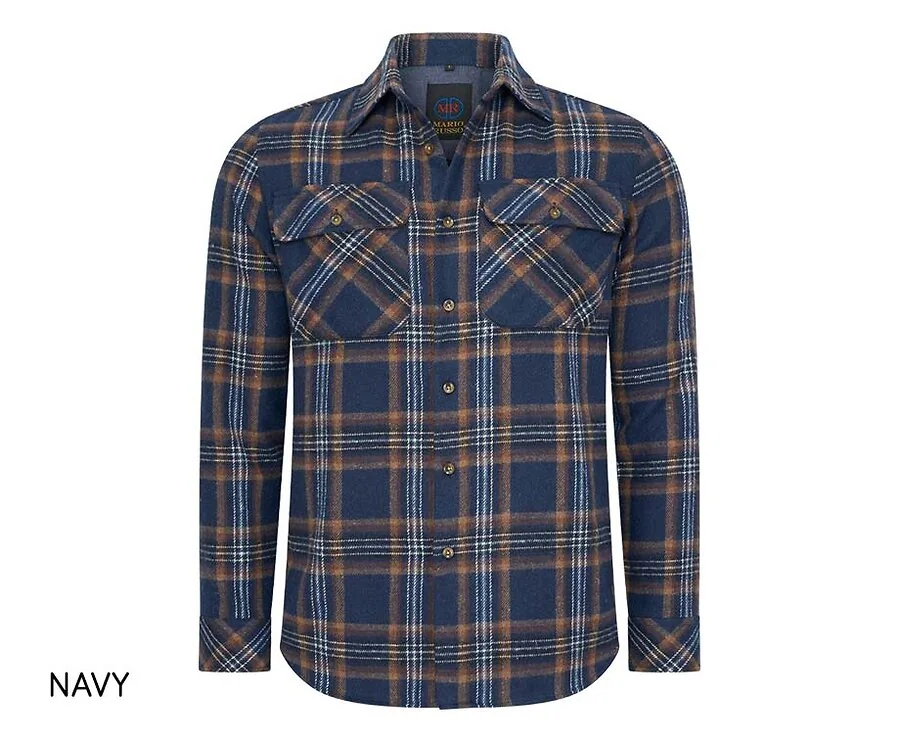 Mario Russo Comfort Fit Overshirt-Navy-3XL