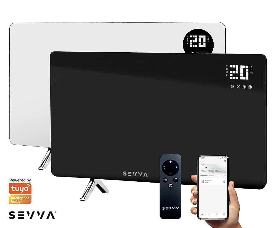 SEVVA® Slimme Infrarood Paneelverwarming Met WiFi - Luxe Uitvoering Van Glas!