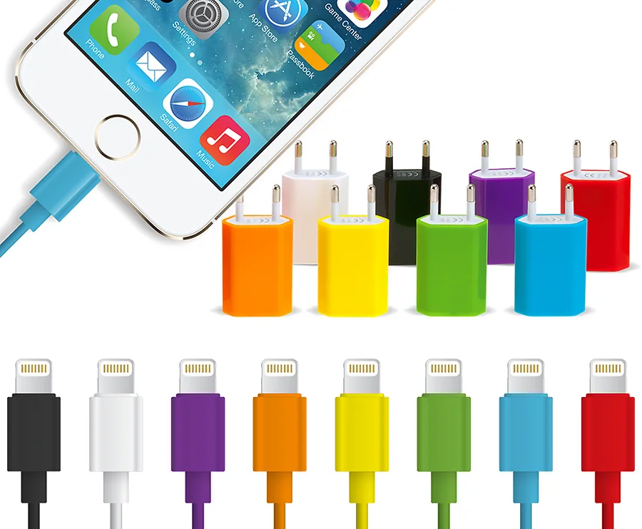 1 Of 3 m Gekleurde Lightning Kabel Voor iPhone & iPad - Optioneel Met Bijpassende Adapter!