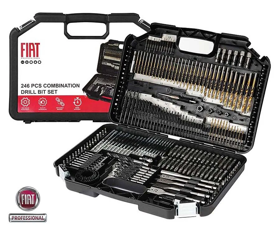 Fiat Professional 246-Delige Boorset - Zeer Uitgebreide Set Met Hoogwaardig Materiaal!
