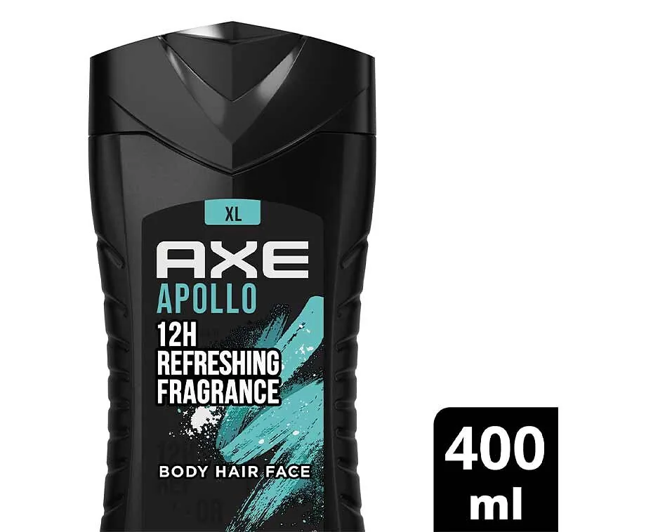 12x400ml Axe 3-in-1 Douchegel Apollo