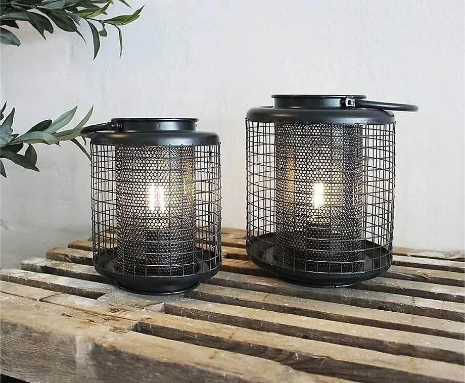 Lantaarns Set van 2 met LED en Timer voor Binnen en Buiten