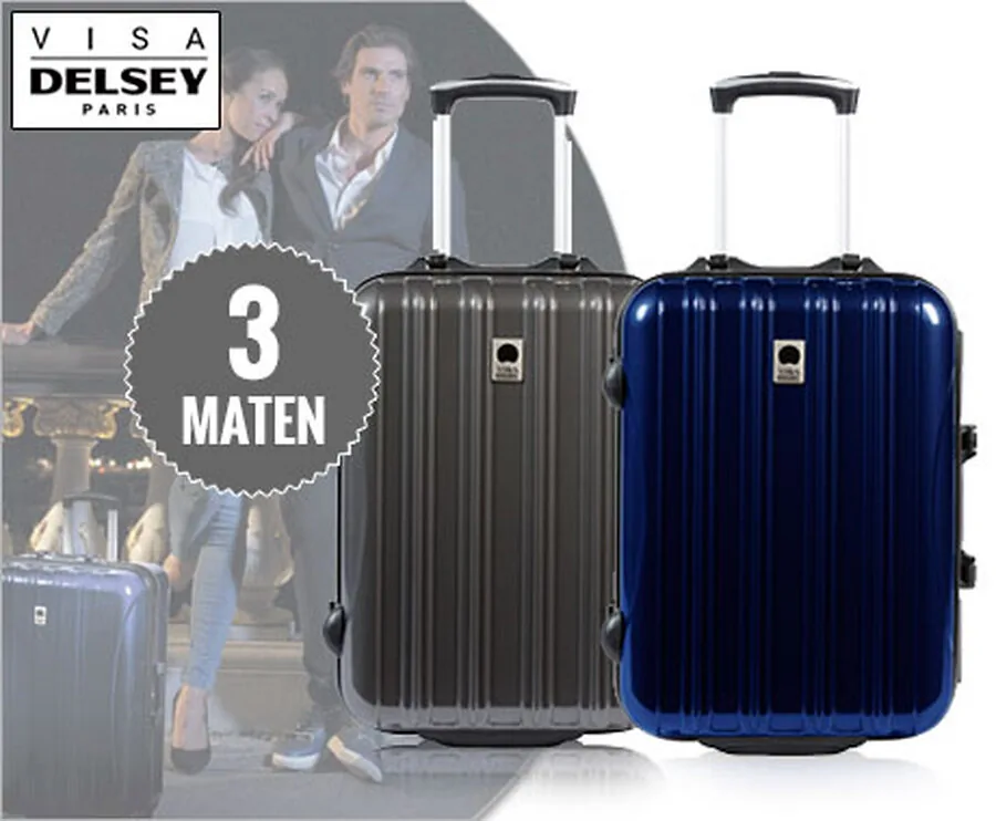 Visa Delsey Trolleys Met Harde Schaal - In 3 Maten en 2 Kleuren