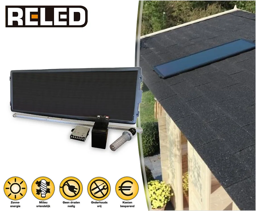 Reled Solar Zonnepaneel LED Verlichting Set - Ideaal Voor Garage Of Schuur!