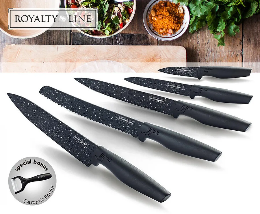 6-Delige Royalty Line Messenset - Met Non-Stick Marmer Coating!