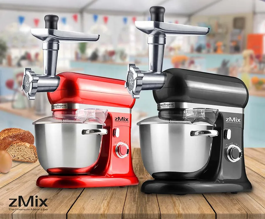 zMix TurboTronic Keukenmachine - Met 6 Liter RVS Mengkom En 1800W Vermogen!
