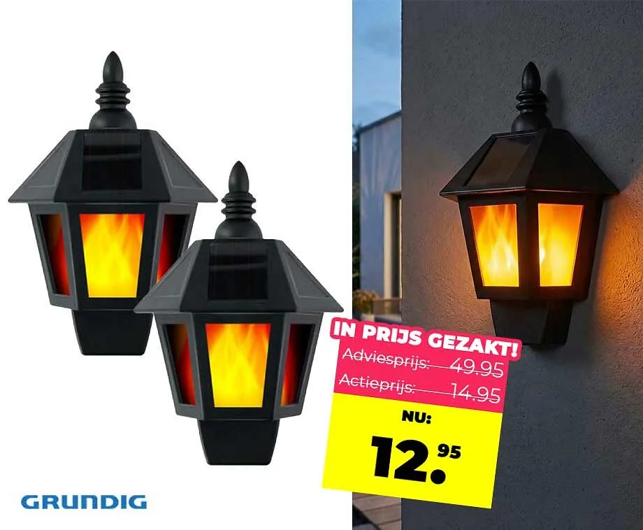 Solar Lamp Klassiek Met Vlameffect