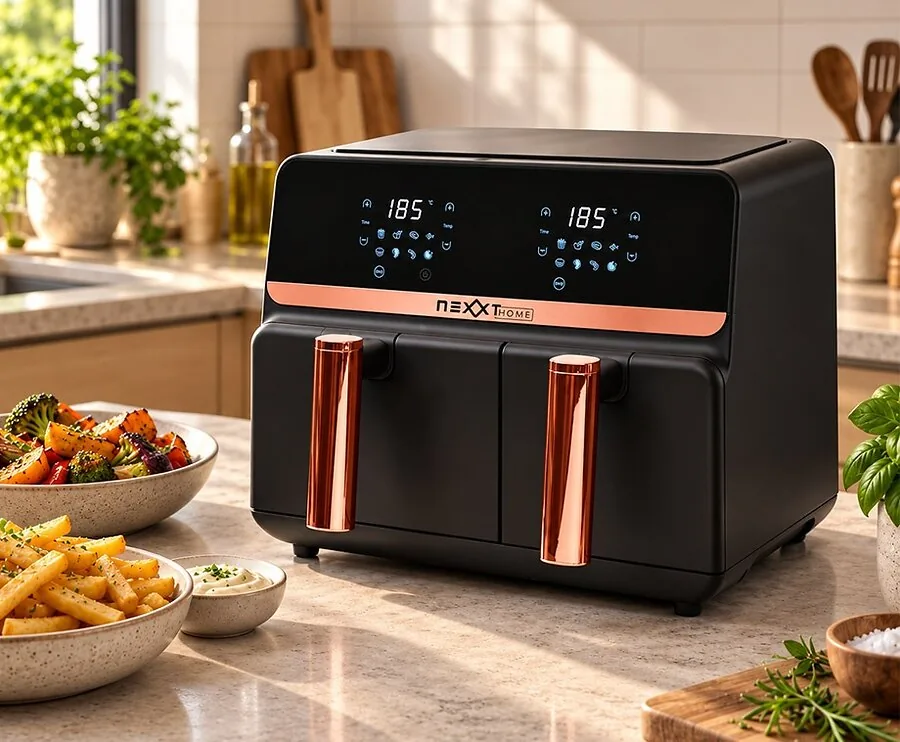 Dubbele Airfryer 9 Liter met Touchscreen Roségoud