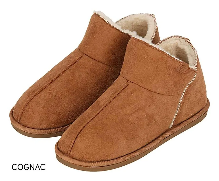 Suede Huis Sloffen-Heren - cognac-45-46