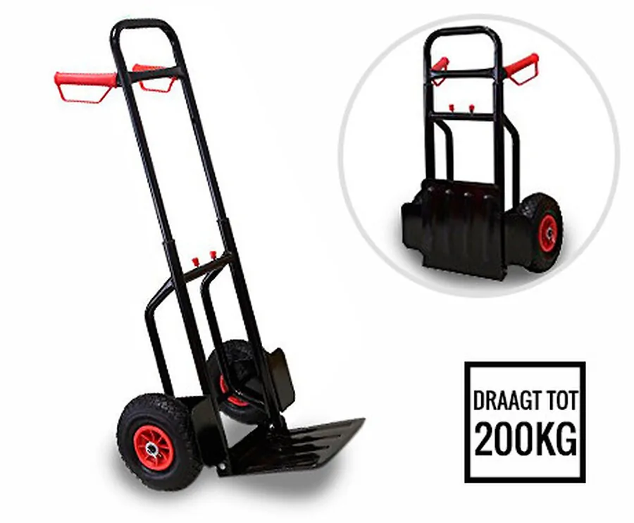 Compacte Professionele en Inklapbare Steekwagen - Draagt Tot 200 Kilogram