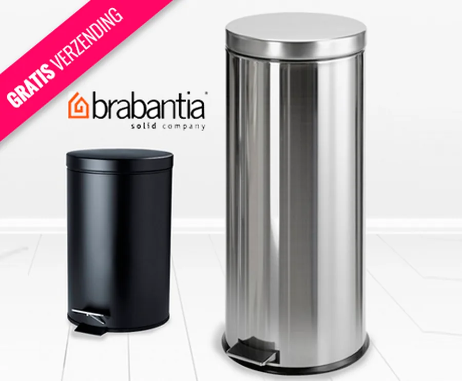 Brabantia pedaalemmer van 3 of 30 Liter - Extra Gemak Bij Verwisselen Van Afvalzak!