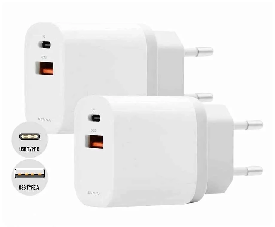Snellader USB-C & USB-A 18W