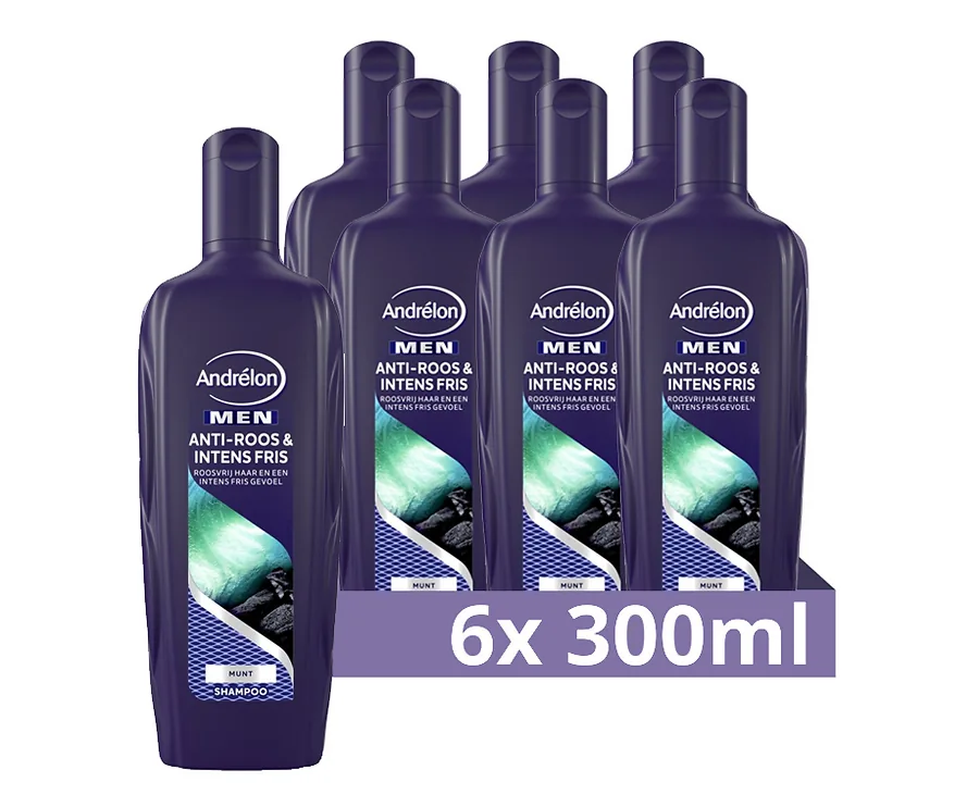 6x Andrelon Shampoo Classic Shine Anti-Roos & Intens Fris - Hydrateert En Glimt! 