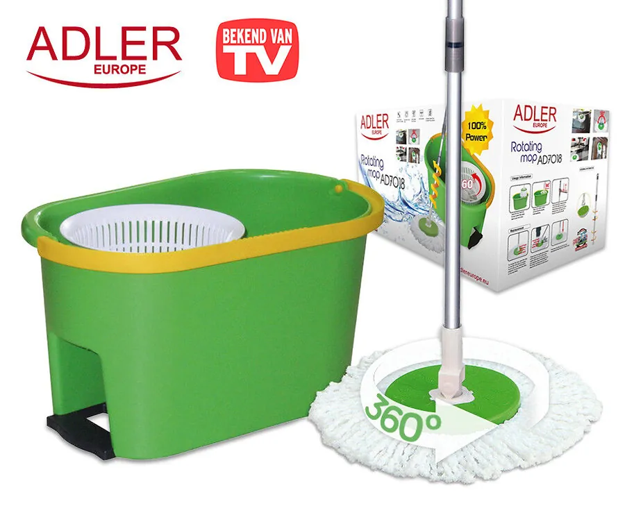 Adler Aqua Spinmop 360º Deluxe - Dweil Sneller En Lichter!