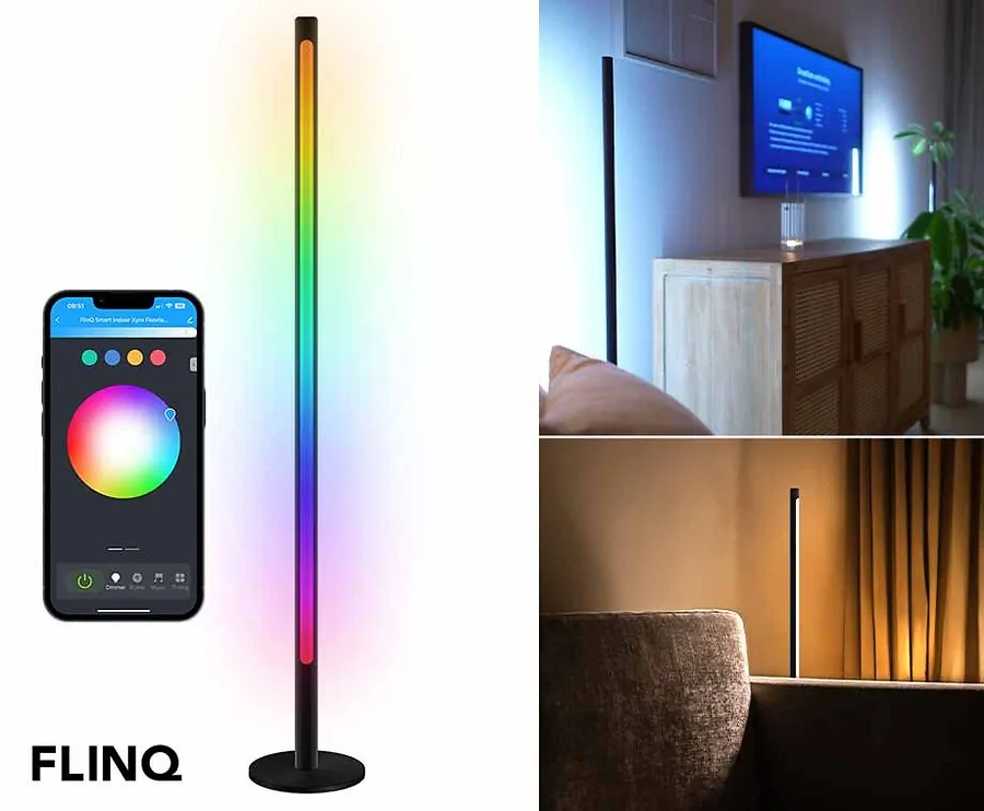 FlinQ Smart Xyro Vloerlamp - Met Talloze Kleur En Effect Instellingen!