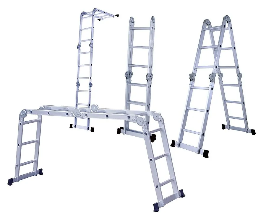 4-In-1 Multifunctionele Aluminium Vouwladder - De Ideale Alleskunner!