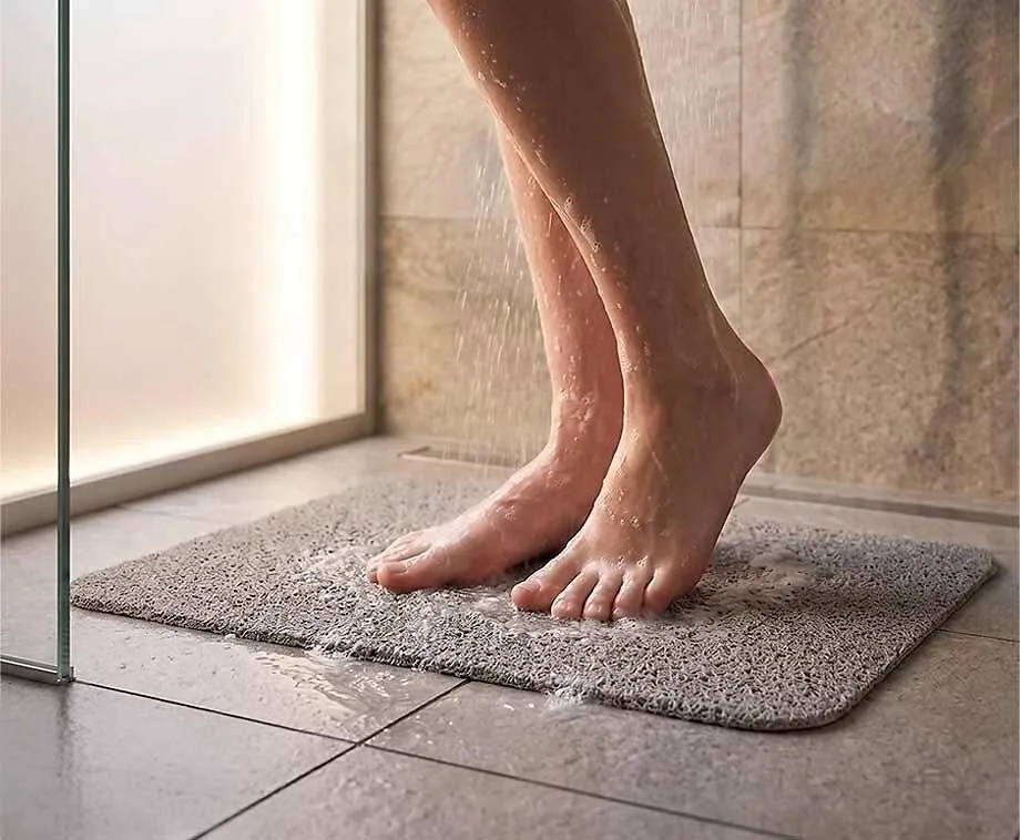 Antislip Badmat Grijs Waterdoorlatend 40x60 cm