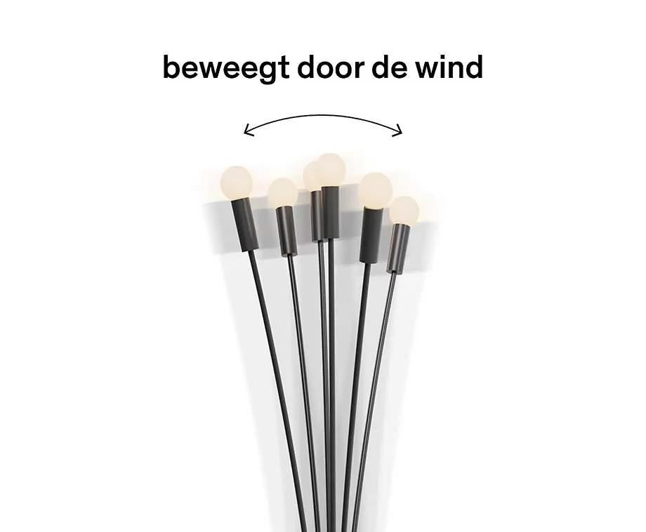 Solar Tuinlamp Windlicht Met 6 Lichtbollen