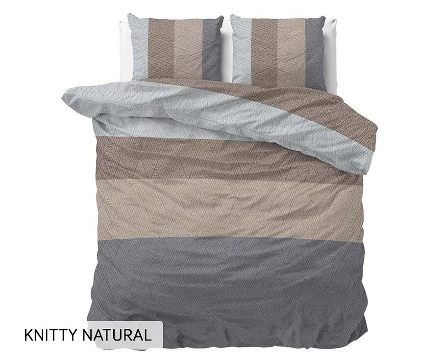 Dreamhouse Flanellen Dekbedovertrek-Knitty natural-140 x 200/220 | 1-persoons