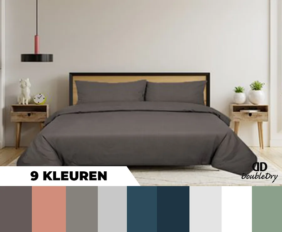 DoubleDry 100% Natuurlijk Katoenen Dekbedovertrek - Verkrijgbaar In 9 Frisse Kleuren!