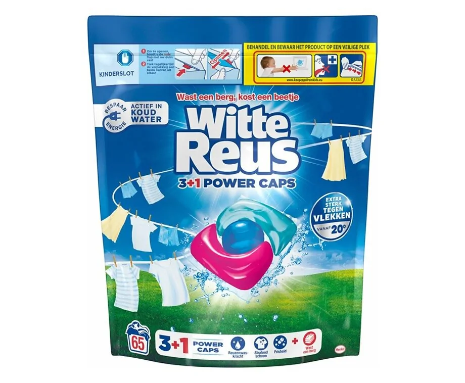 Witte Reus 3+1 Power Caps Wascapsules Witte Was