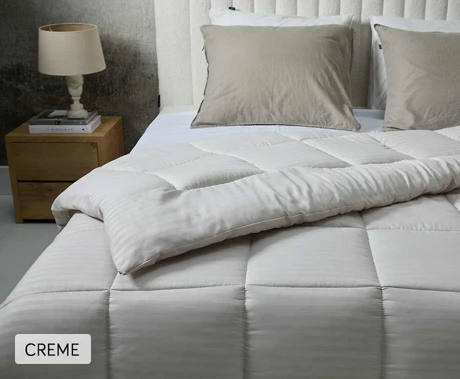 Gestreept Eazy Dekbed Faux Dons-Crème-140 x 200 cm