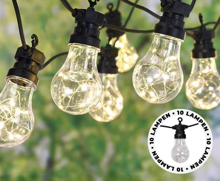 Tuinverlichting Slinger Warm Wit - 10 Lampen Met Unieke Lichtjes!