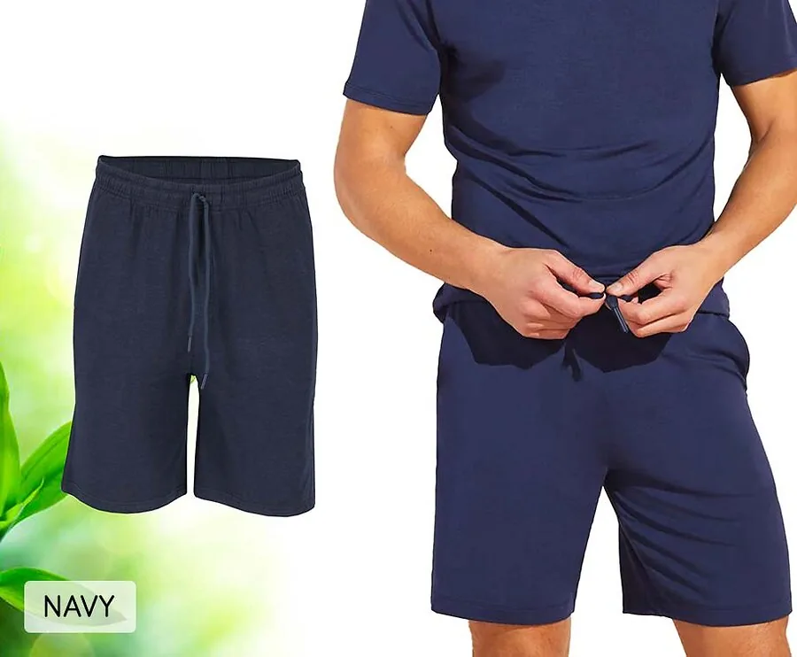 Bamboe Loungebroek Kort-Navy-XL