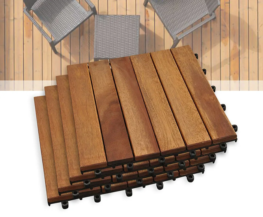 Set Acasia Hardhout Terrastegels - Leg In Een Mum Van Tijd Een Terras Aan!