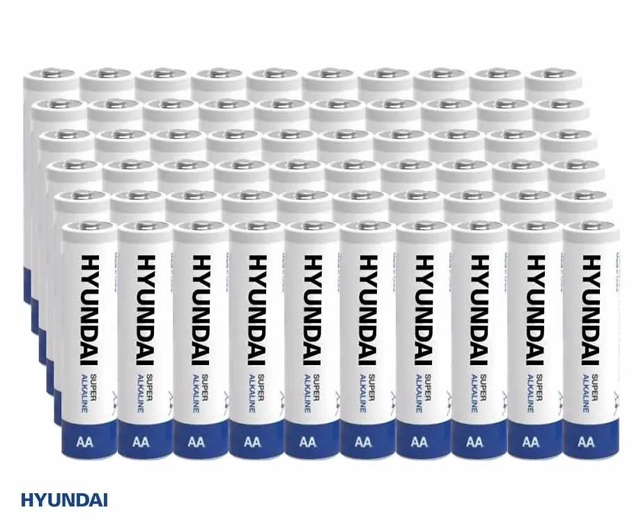 60-PACK Hyundai Super Alkaline Batterijen - Keuze Uit AA Of AAA!