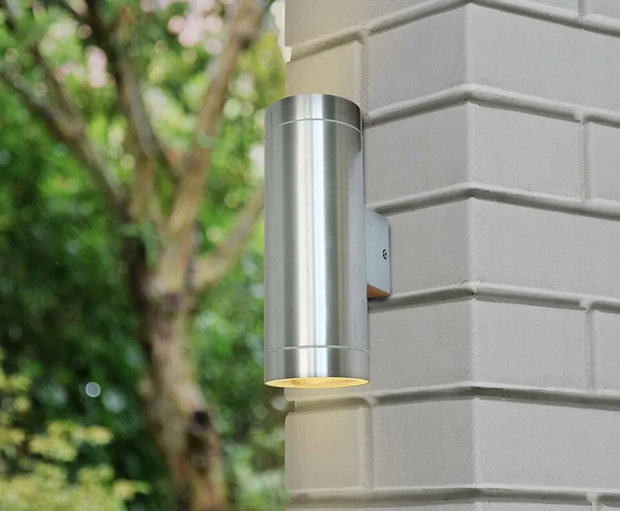 Luxe Wandlamp Voor Buiten-Chroom-Nox 2 (boven & onder licht)