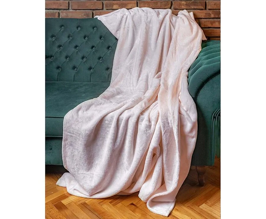 Luxe Coral Fleece Deken-Lichtroze-150 x 200 cm