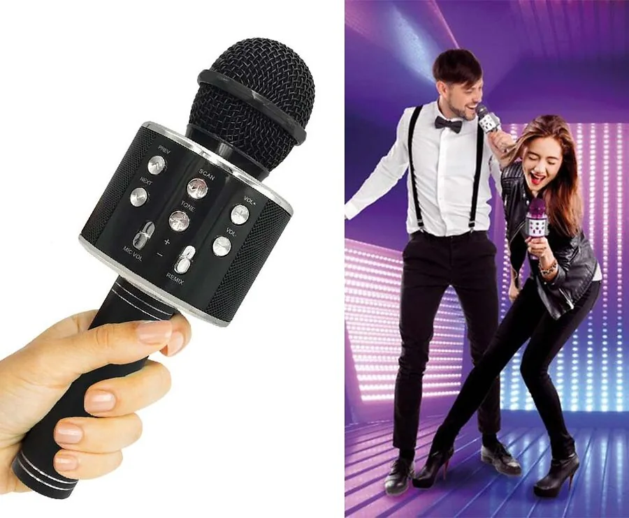 Karaoke Microfoon Met Bluetooth - Draadloos Meezingen Met Je Favoriete Nummers!