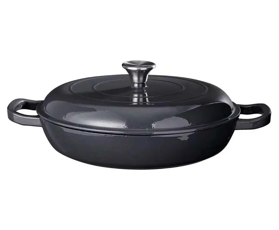 Gietijzer Pan Antraciet 30 cm Laag Model