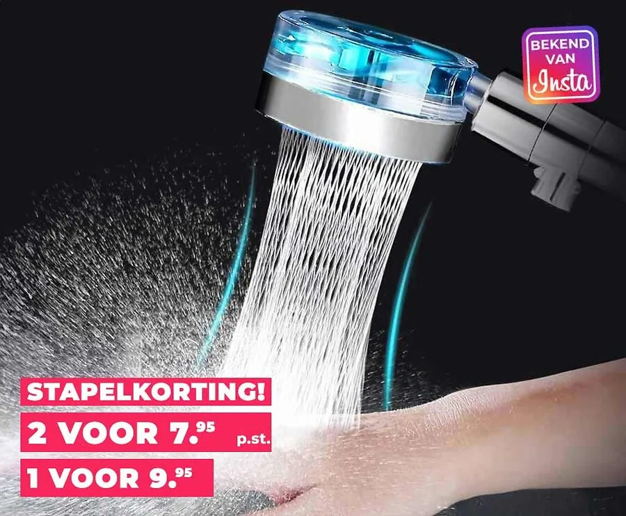 Nexxt Turbo Douchekop - Met Draaiende Krachtige Straal!