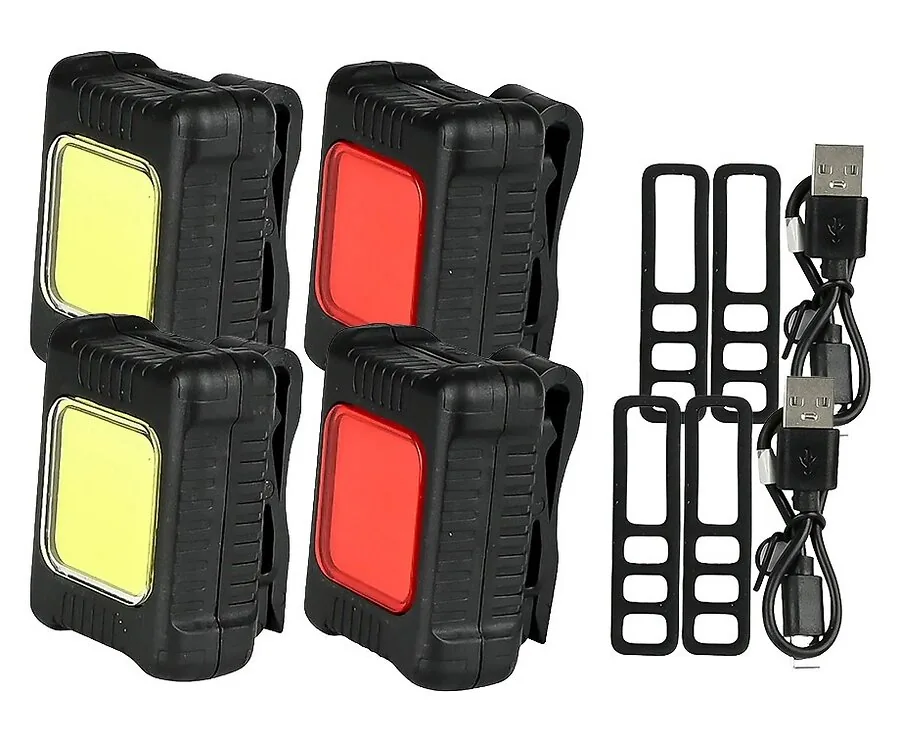 Fietsverlichting Set COB Voor- en Achterlicht USB-C Oplaadbaar