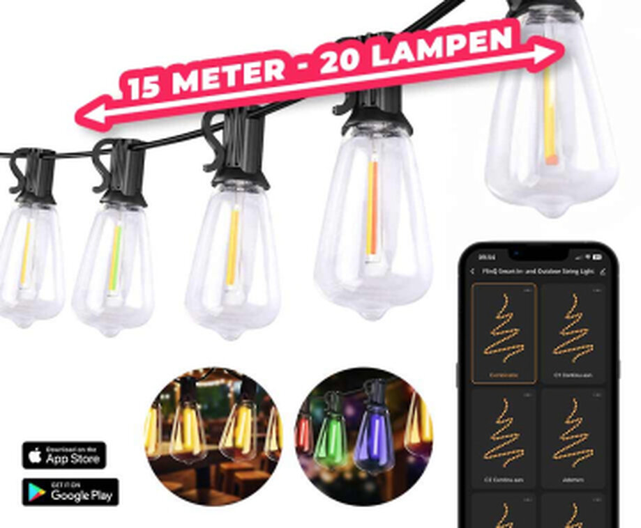XL Lichtslinger Warm Wit En Kleuren - Met Tijdschema's, Bediening Op Afstand En Meer!