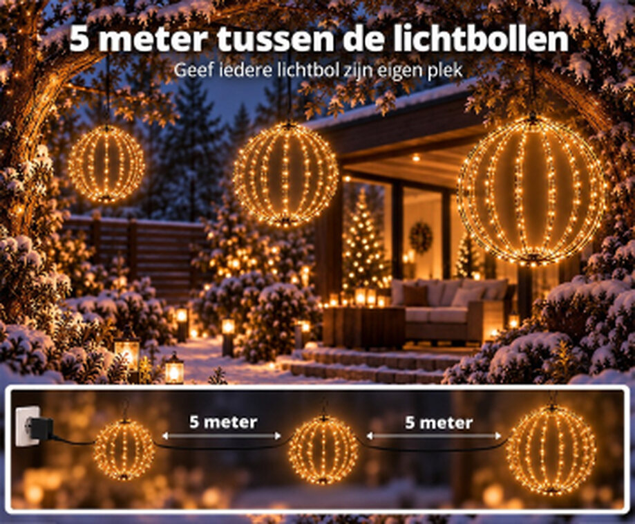 LED Lichtbollen Koppelbaar 3 Stuks Warm Wit