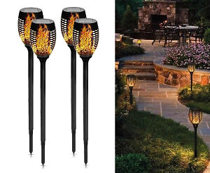 Tuinlamp Solar Fakkel XL Met Vlameffect - Vandaag 2+2 GRATIS!