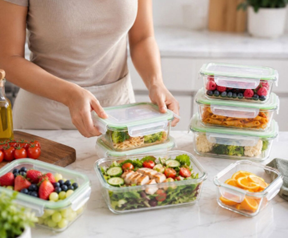Glazen Vershoud Meal Prep Bakjes met Deksels