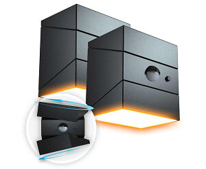 2-Pack Solar Twistcube Wandverlichting - Stel Hoek Van Licht En Zonnepaneel Naar Wens In!