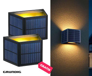 Up Down Muurlamp Met 3 Zonnepanelen - Vandaag 1+1 GRATIS!