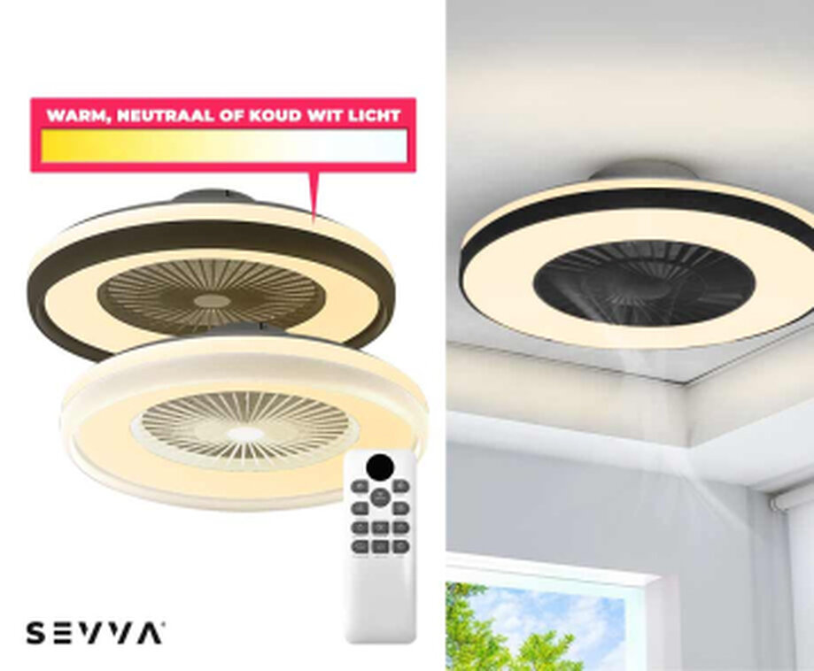 SEVVA® Plafondventilator Met Lamp - Biedt Verkoeling En Licht!