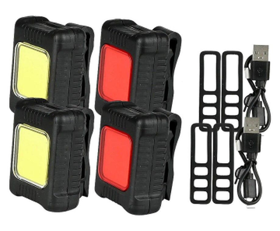 Fietsverlichting Set COB Voor- en Achterlicht USB-C Oplaadbaar