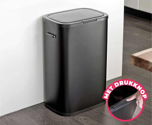 Push Prullenbak 60 Liter met Afdekkend Deksel